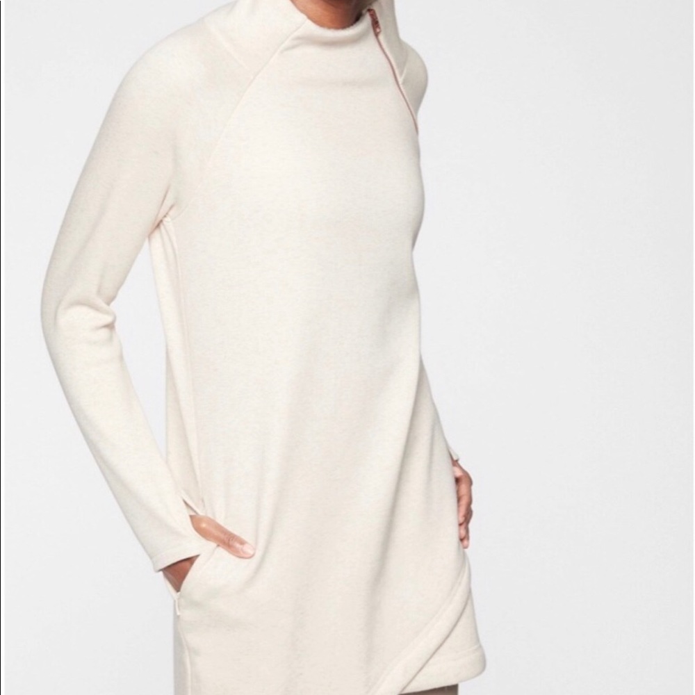 Athleta cozy karma asymmetrical sweatshirt dress